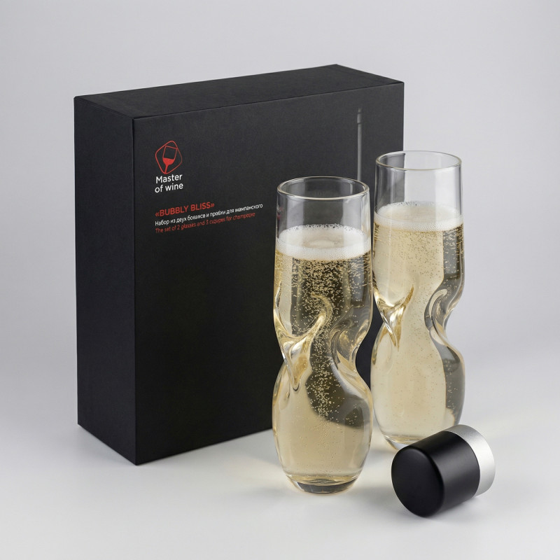 Набор из двух бокалов и пробки для шампанского "Bubbly Bliss"