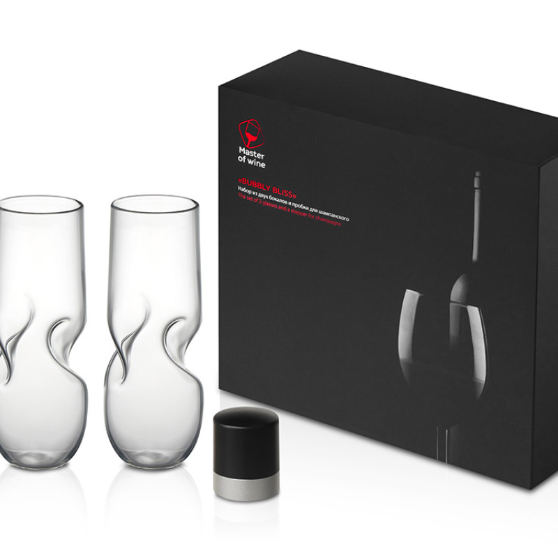 Набор из двух бокалов и пробки для шампанского "Bubbly Bliss"