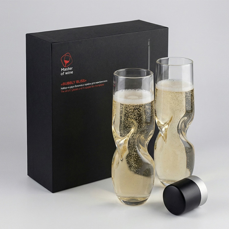 Набор из двух бокалов и пробки для шампанского "Bubbly Bliss"