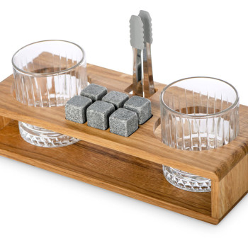 Набор для виски и коктейлей на подставке из дуба «Whiskey Party» (Р)