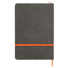 Блокнот «Color» линованный А5 в твердой обложке с резинкой, серый/оранжевый (P)
