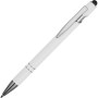 Ручка металлическая soft-touch шариковая со стилусом «Sway», белый/серебристый