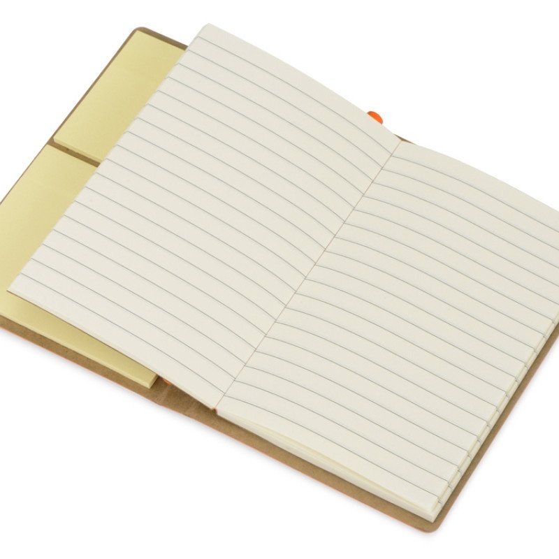 Блокнот А6 «Write and stick» с ручкой и набором стикеров, оранжевый
