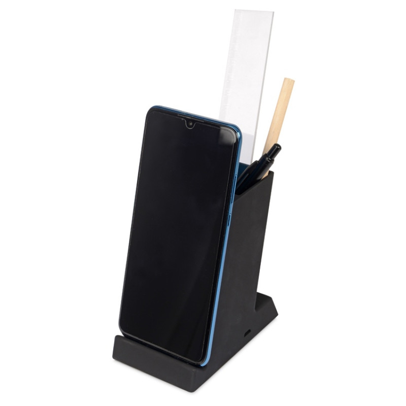 Беспроводная зарядка-подставка с подсветкой "Glow box", черный