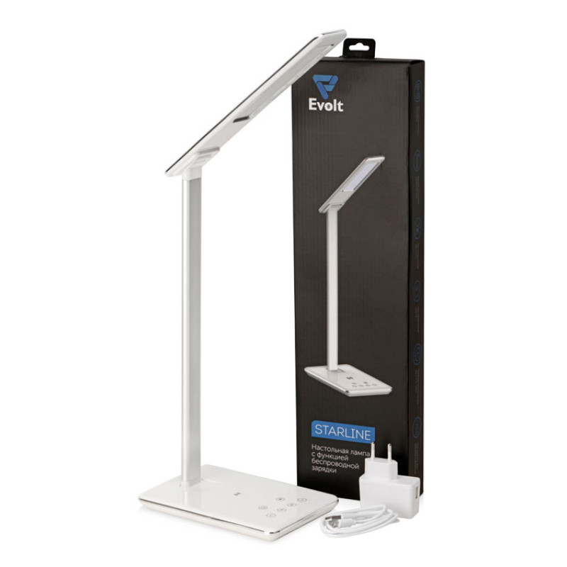 Настольная лампа с функцией беспроводной зарядки "Starline", белый (P)
