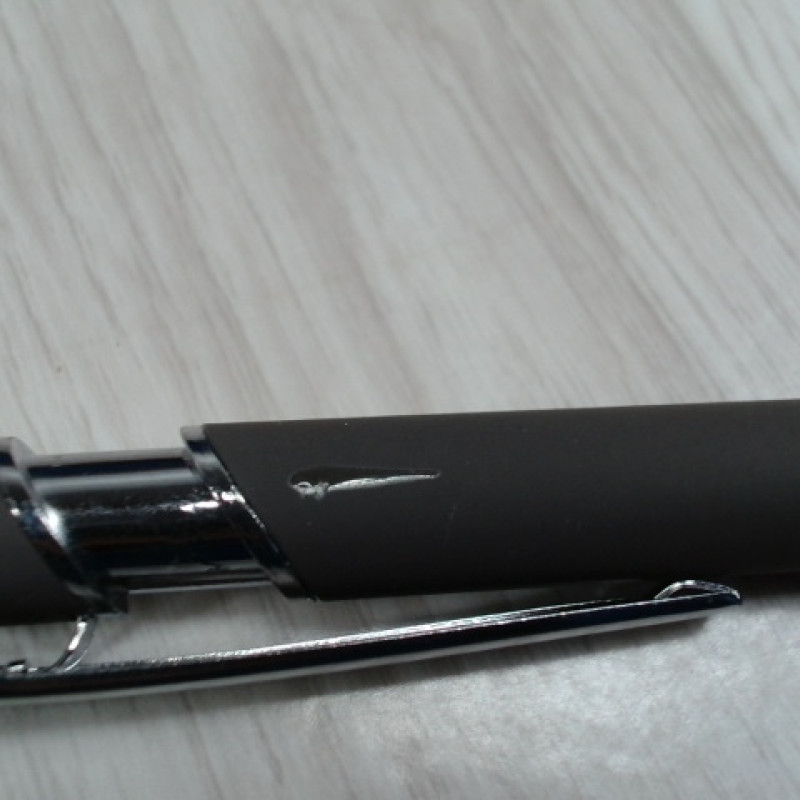 Ручка металлическая soft-touch шариковая со стилусом «Sway», серый/серебристый (P)