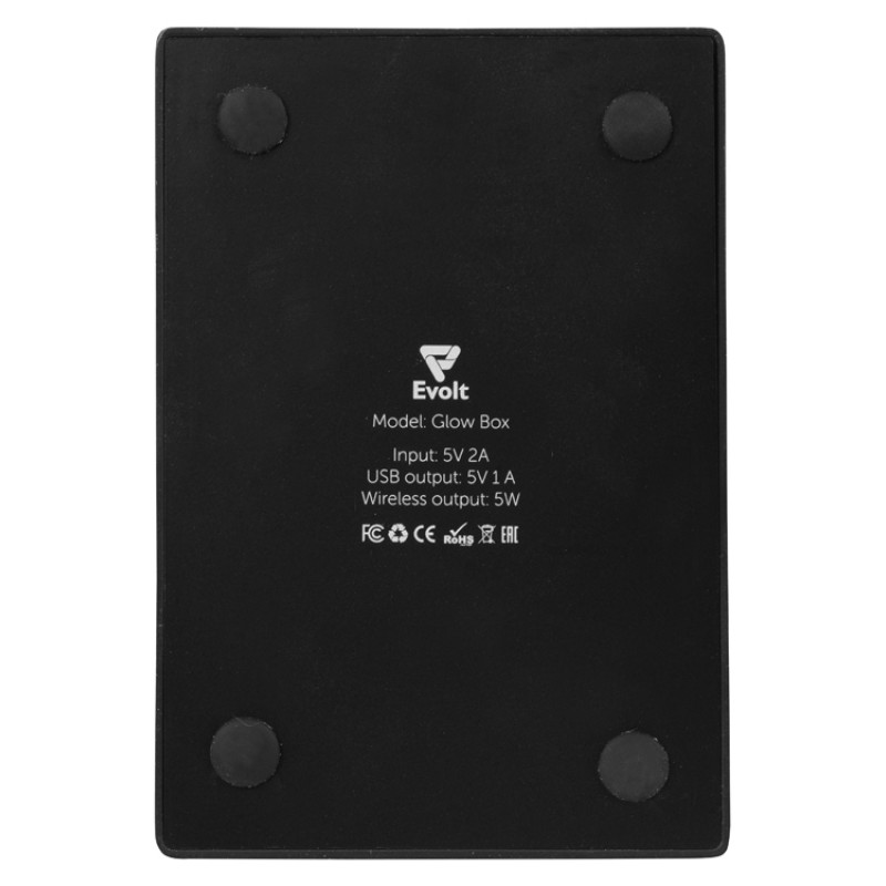 Беспроводная зарядка-подставка с подсветкой "Glow box", черный