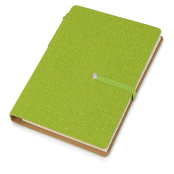 Блокнот А6 «Write and stick» с ручкой и набором стикеров, зеленое яблоко