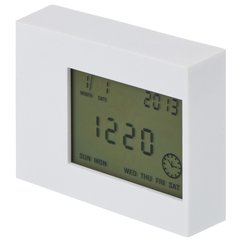 Настольные электронные мультифункциональные часы "Rotatio" с подсветкой, белый