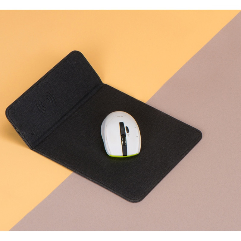 Коврик для мыши с беспроводной зарядкой "Mist", темно-серый (Р)