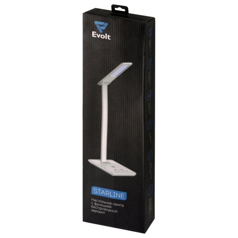 Настольная лампа с функцией беспроводной зарядки "Starline", черный