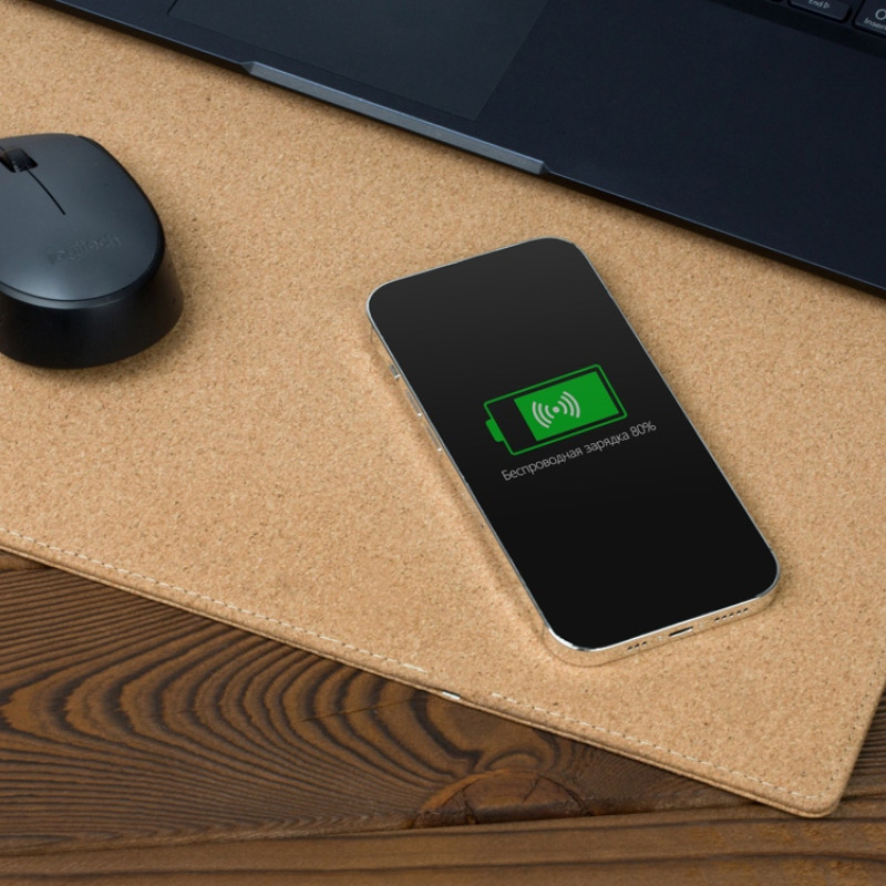 Пробковый коврик для мыши с беспроводной зарядкой «Querсus»