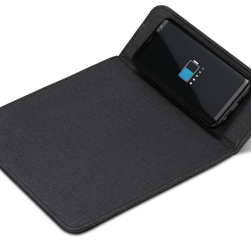 Коврик для мыши с беспроводной зарядкой "Mist", темно-серый (Р)