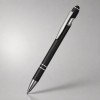 Ручка металлическая soft-touch шариковая со стилусом «Sway», черный/серебристый