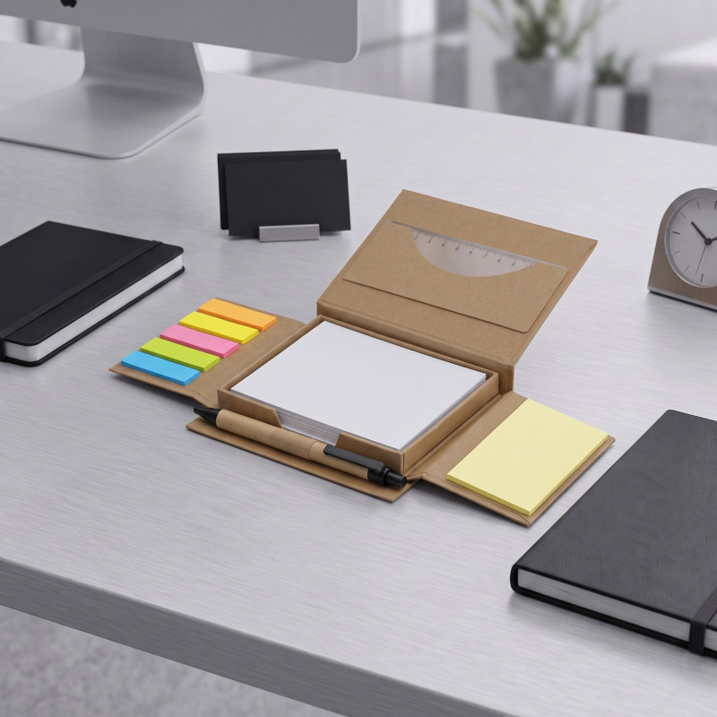 Канцелярский набор для записей "Stick box", натуральный Канцелярский набор для записей "Stick box", натуральный