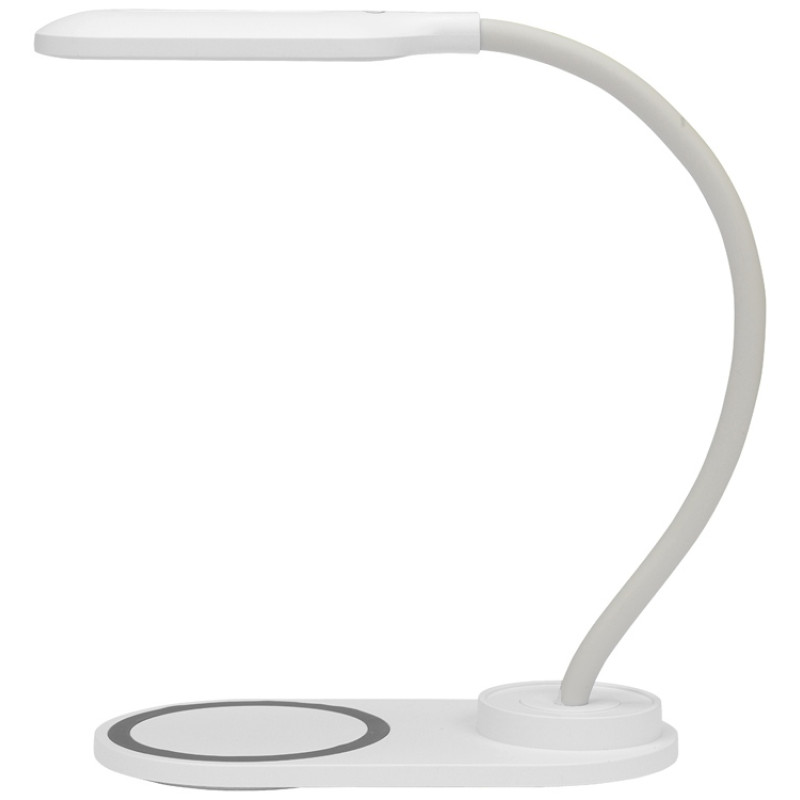 Настольный светильник с беспроводной зарядкой "Flamp", белый