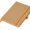 Блокнот A5 "Sevilia Color", твердая обложка из крафта, 80 листов, цветной срез и форзац, натуральный/оранжевый