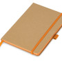 Блокнот A5 "Sevilia Color", твердая обложка из крафта, 80 листов, цветной срез и форзац, натуральный/оранжевый