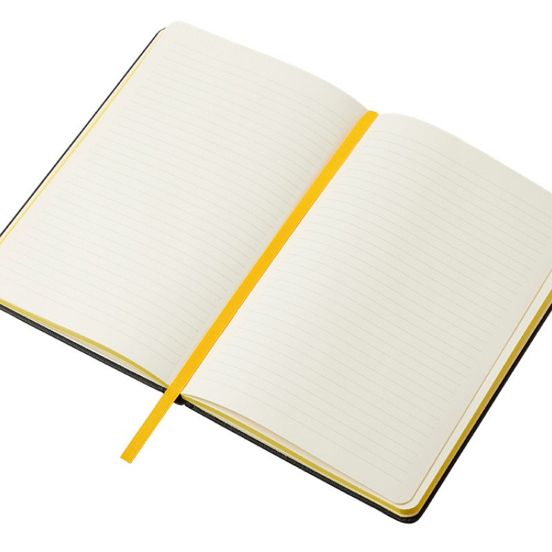 Бизнес блокнот "Bossy Junior" с цветным срезом, твердая обложка, 96 листов, черный и желтый