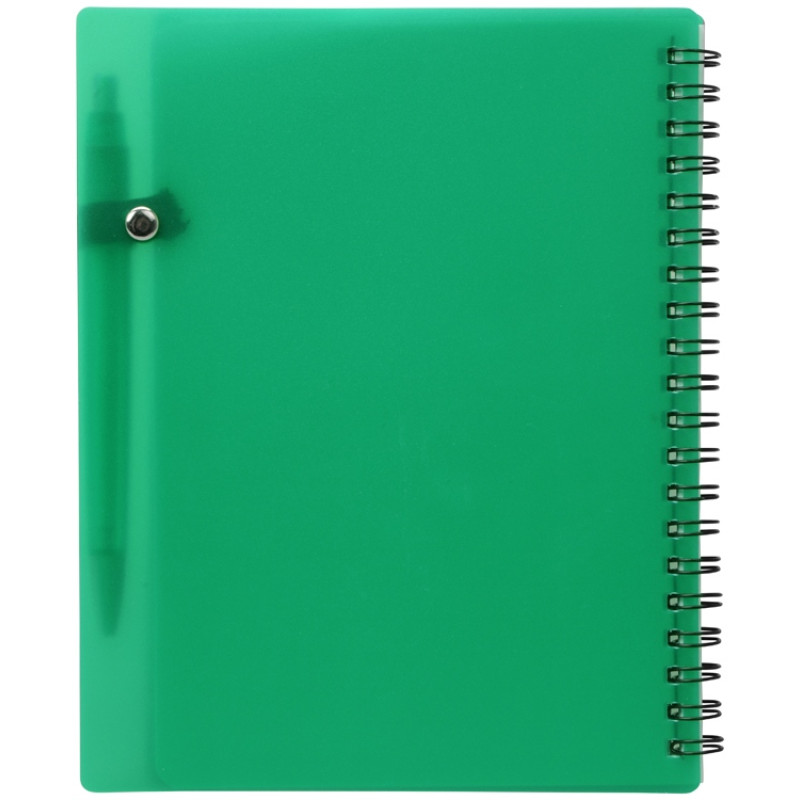 Блокнот "Контакт" с ручкой, зеленый