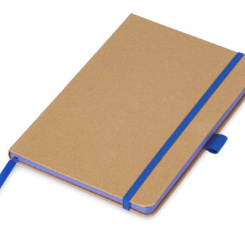 Блокнот A5 "Sevilia Color", твердая обложка из крафта, 80 листов, цветной срез и форзац, натуральный/синий