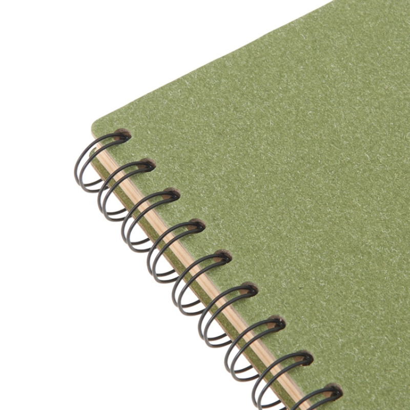 Блокнот на спирали в картонной обложке с переработанной бумагой "Mania", зеленый