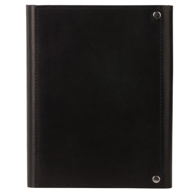 Блокнот кожаный А5 на кольцах, черный
