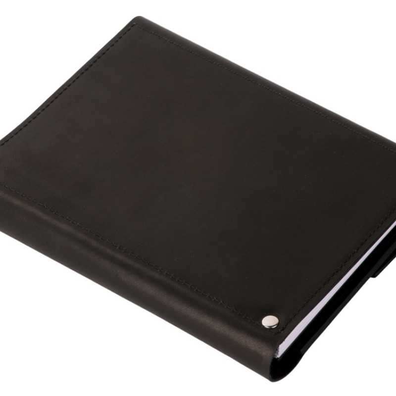 Блокнот кожаный А5 на кольцах, черный