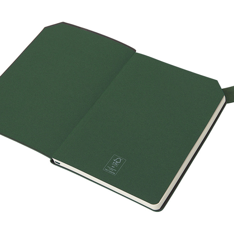 Блокнот А5 в гибкой обложке "Chaplin", зеленый