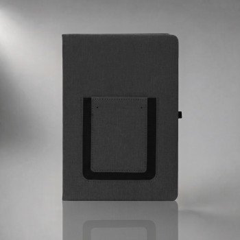 Блокнот "Pocket" 140*205 мм с карманом для телефона, черный