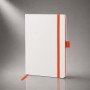 Блокнот "ColorNote White", твердая обложка A5, 80 листов, белый и оранжевый