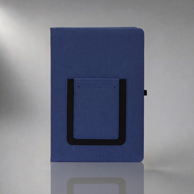 Блокнот "Pocket" 140*205 мм с карманом для телефона, синий