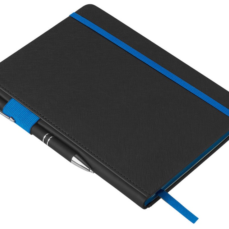 Бизнес блокнот "Bossy Junior" с цветным срезом, твердая обложка, 96 листов, черный и синий