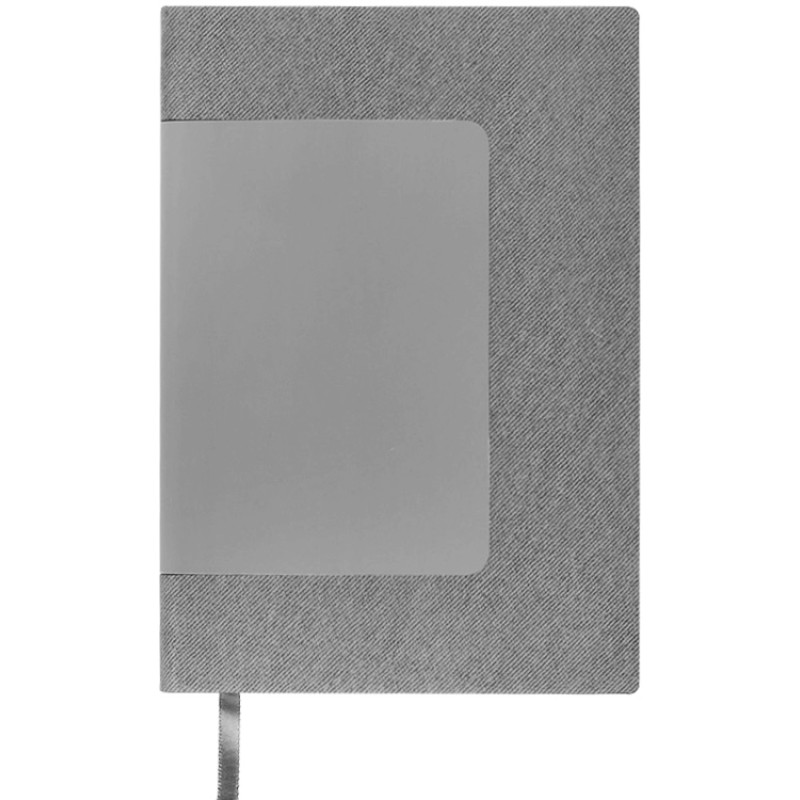 Бизнес блокнот "Supreme" с вставкой из софт-тача, гибкая обложка, 128 листов, серый