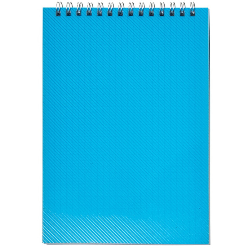 Блокнот на пружине в пластиковой обложке А5, синий