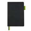 Блокнот А5 "Boston", черный с салатовым срезом
