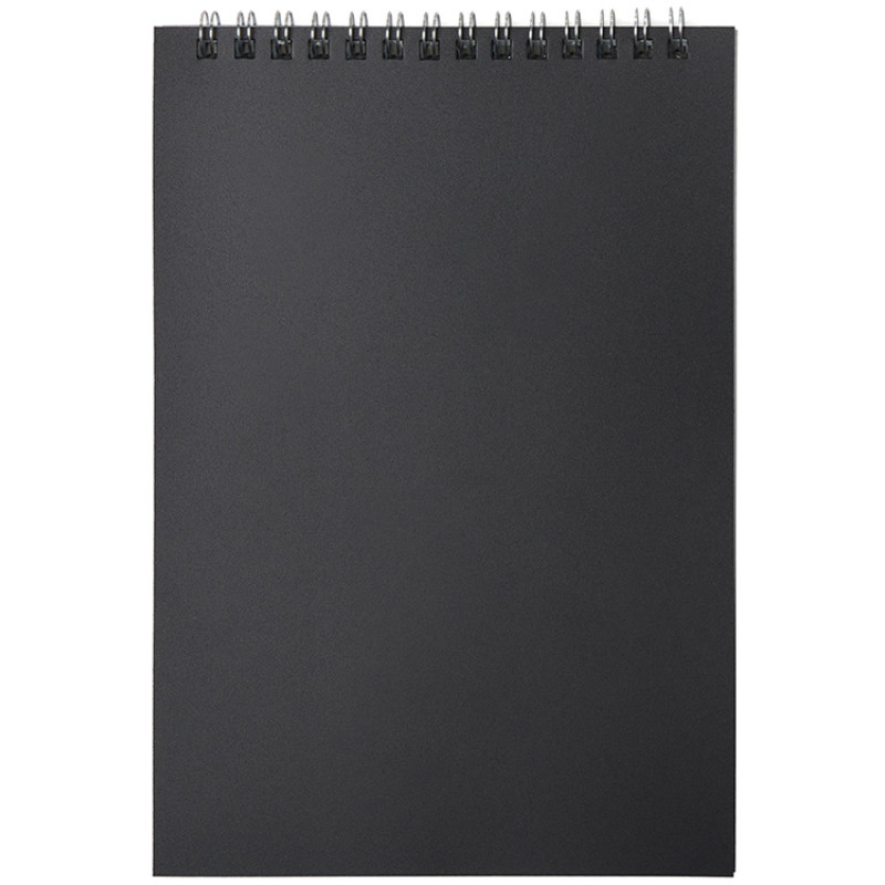 Блокнот на пружине в пластиковой обложке А5, черный