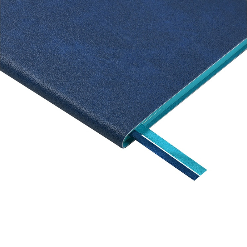 Блокнот А5 "Boston", синий с голубым срезом