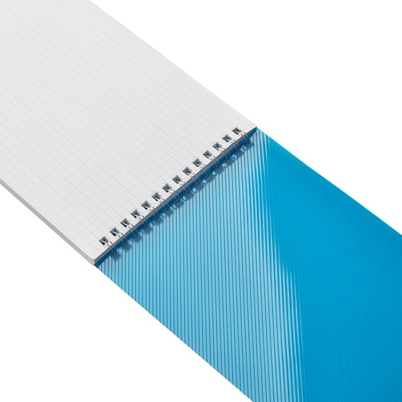 Блокнот на пружине в пластиковой обложке А5, синий