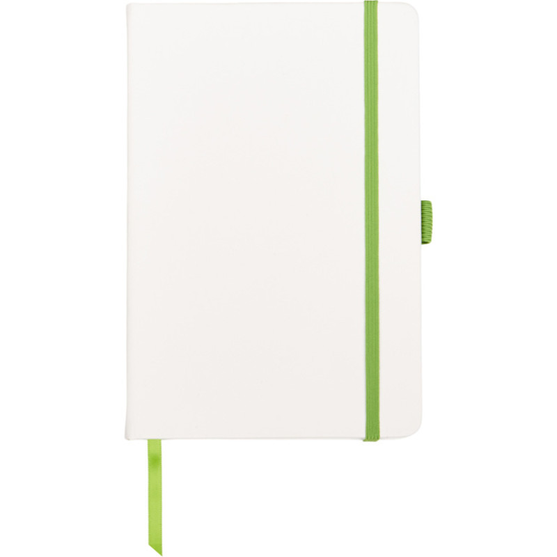 Блокнот "ColorNote White", твердая обложка A5, 80 листов, белый и зеленое яблоко