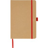 Блокнот A5 "Sevilia Color", твердая обложка из крафта, 80 листов, цветной срез и форзац, натуральный/красный