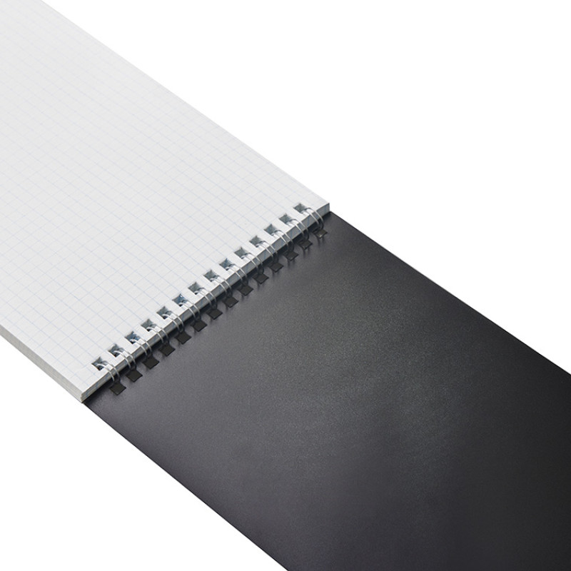 Блокнот на пружине в пластиковой обложке А5, черный