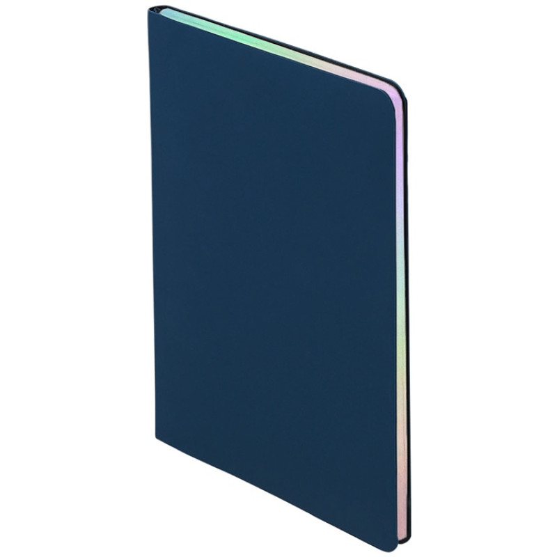 Блокнот А5 в гибкой обложке "Fellini" с голографическим срезом, темно-синий