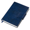 Бизнес блокнот А5 "Monoi" с клапаном, твердая обложка, 128 листов, темно-синий (Р)