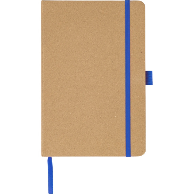 Блокнот A5 "Sevilia Color", твердая обложка из крафта, 80 листов, цветной срез и форзац, натуральный/синий