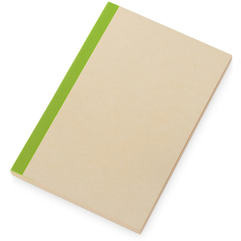 Блокнот А5 из переработанного тростника и RPET "Adiantum", 80 листов, гибкая обложка, зеленое яблоко