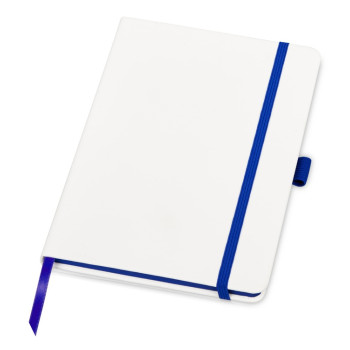 Блокнот "ColorNote White", твердая обложка A5, 80 листов, белый с синим