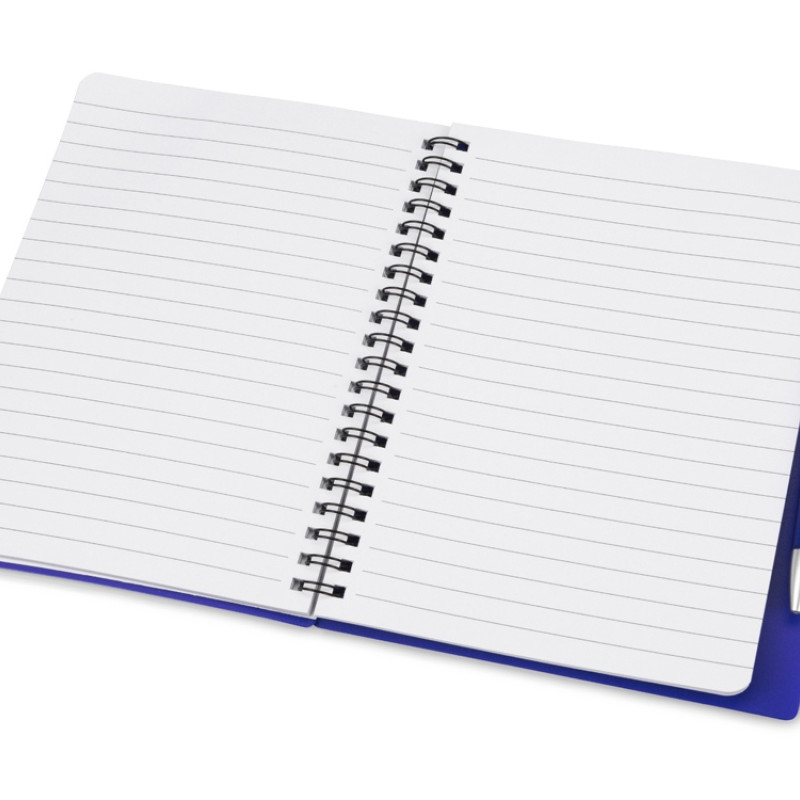 Блокнот "Контакт" с ручкой, синий