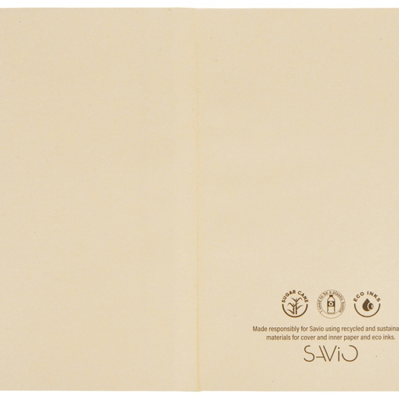 Блокнот А5 из переработанного тростника и RPET "Adiantum", 80 листов, гибкая обложка, зеленое яблоко