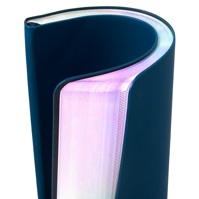 Блокнот А5 в гибкой обложке "Fellini" с голографическим срезом, темно-синий